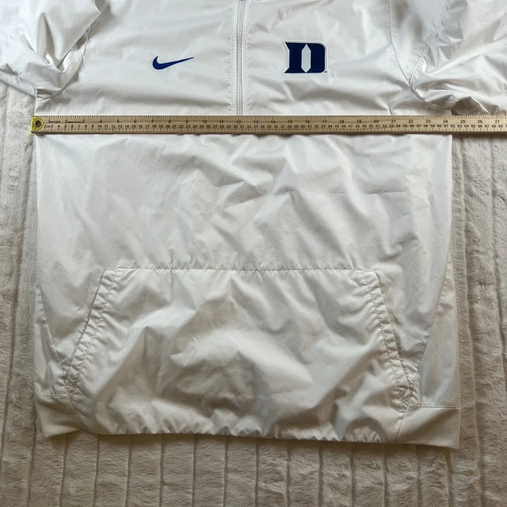 Nike Dri Fit Duke Blue Devils Football Sideline Jacket 1/4 Zip White Men's Sz XL